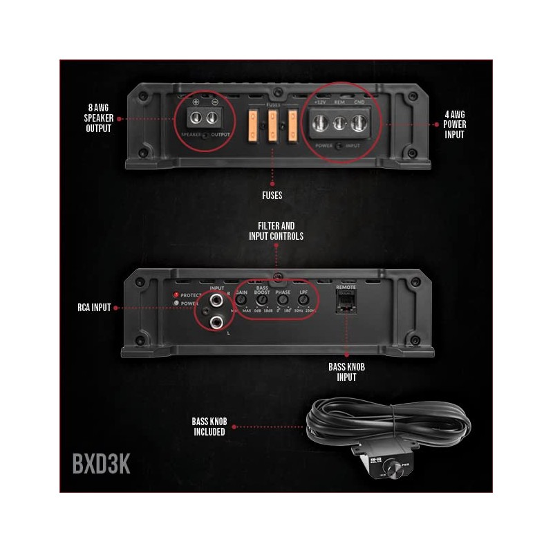 Belva BXD3K 3000W Peak BX-Series 1-Ohm Stable Class-D Monoblock Car