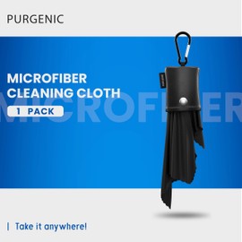 Microfiber Cloth & Glasses Wipes (1 Pack) Lens & Glasses Cleaning Cloth - Eyeglass Cleaner - Camera Lenses & Gadget Delicate Screens - Black