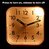 Tinload Small Battery Operated Analog Travel Alarm Clock Silent Non