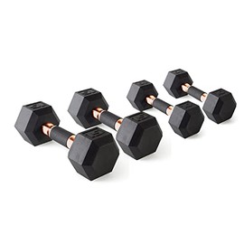 CAP Barbell 50 lbs Coated Dumbbell Set with Copper handles, 10LBx2, 15lbx2