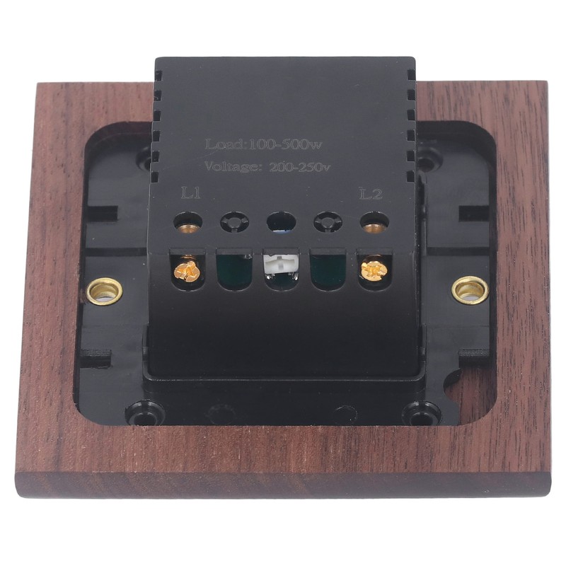 Dimmer Switch with Brass Knob Black Walnut Wood Rotary Dimming