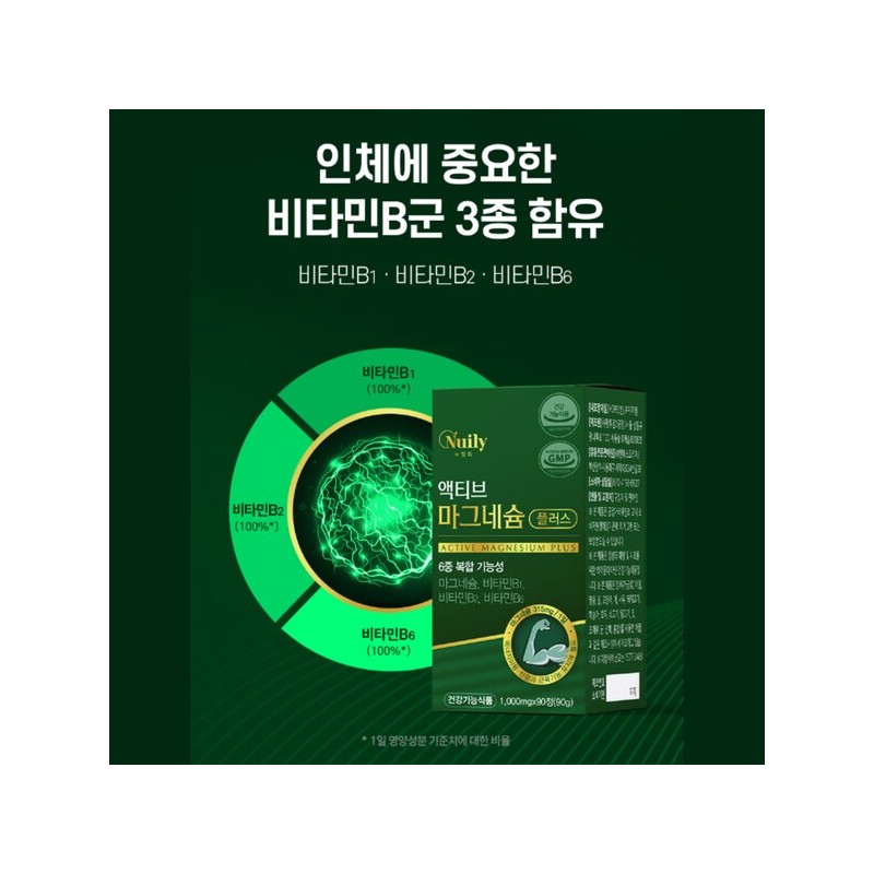 고함량 산화 마그네슘정 액티브 마그네슘 비타민B군 3종 약3개월분 High-Content Magnesium