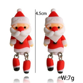 Miniblings Santa Claus Earrings Multi-Functional Xmas Red Handmade Fashion Jewellery I Earrings Stud Earrings, Alloy Steel