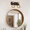 FadimiKoo 2-Light Rustic Style Wood Bathroom Wall Sconce, Farmhouse Vanity