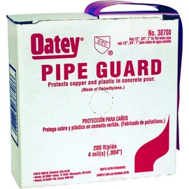 Oatey 38708 Pipe Guard Tape, 4 Mil Sleeve, Polyethylene, 1/2-Inch, 3/4-Inch, 1-Inch, Red