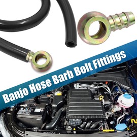 MACHSWON 4 Set Car Banjo Hose Barb Bolt Fittings 16mm Washer Bronze Tone Metal for Motorcycle Car with 16mm Spacers