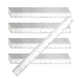 ZEONHEI 40 PCS 30cm Clear Ruler Multipack Plastic Measuring Rulers, Shatterproof Transparent Straight Ruler for Student School Office Supplies
