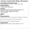 N-Acetyl L-Cysteine (NAC) 500mg - 180 Capsules - Vegan