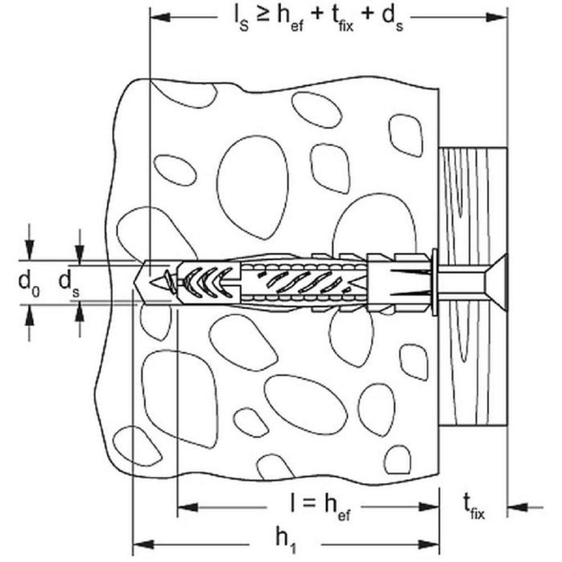 FISCHER Universal Dowels, All-Purpose Dowels Without Edge, For Optimum Hold