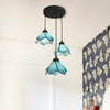 Aeyee Tiffany Style Pendant Light Fixtures, Stained Glass Hanging Light,