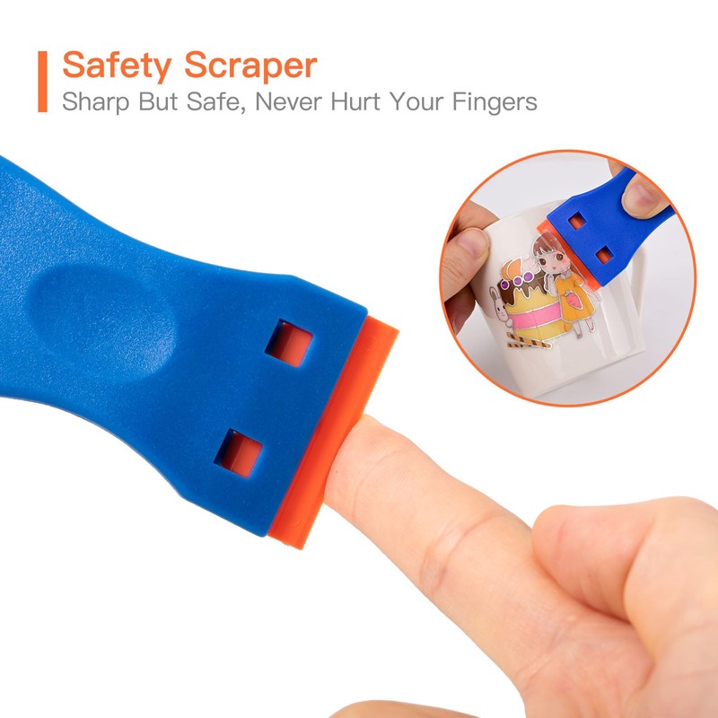 NEWISHTOOL Plastic Scraper With 300 PCS Double Edged Replacement Blades