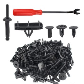 GoaMotors 121 Pcs Wrangler Grille Fastener Retainer Clips, 4 in 1 Push-Type Plastic Rivets for Jeep Wrangler for Grand Cherokee Fender Bumper Clips, Replace 6503598