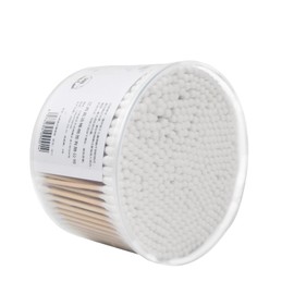 500 Stück Wattestäbchen, Wattestäbchen Bambus mit Doppelrunde Dicke Spitzen, Bamboo Cotton Swab, Ohrstäbchen Bambus, Bamboo Cotton Bud, Bambus Ohrstöpsel Wattestäbchen für Make-Up Schmuck und Ohren