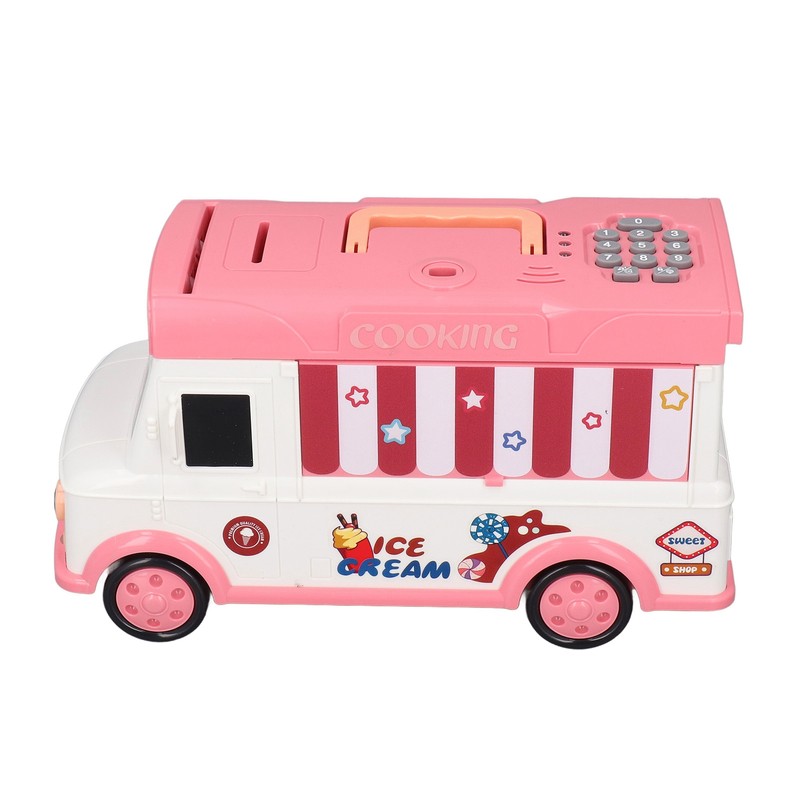 Kids Money Bank Bus Shaped Password Remote Control Unlock Music