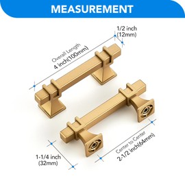 HOME EDIT 5 Pack 2-1/2 inch Gold Cabinet Handles Square Zinc-Alloy Pulls for Kitchen Dresser Closet and Bathroom Cabinets Hardware