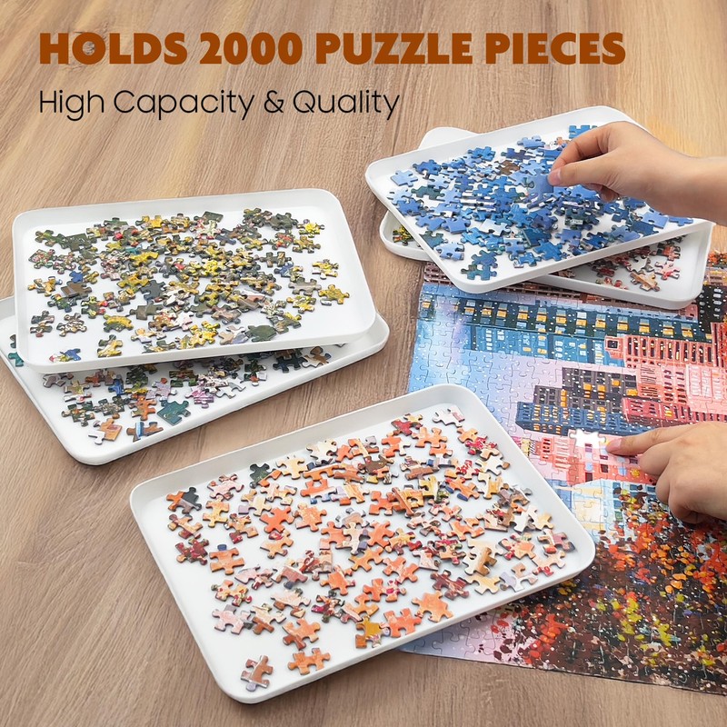 Nariolar 11.5 x 8.3 in Puzzle Sorting Trays Stackable, 6-Pack