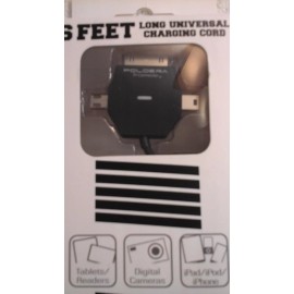 MINI 6' Candi Cord Tri-Connector USB Micro Mini Smartphone Charger Poldera Black  NEW