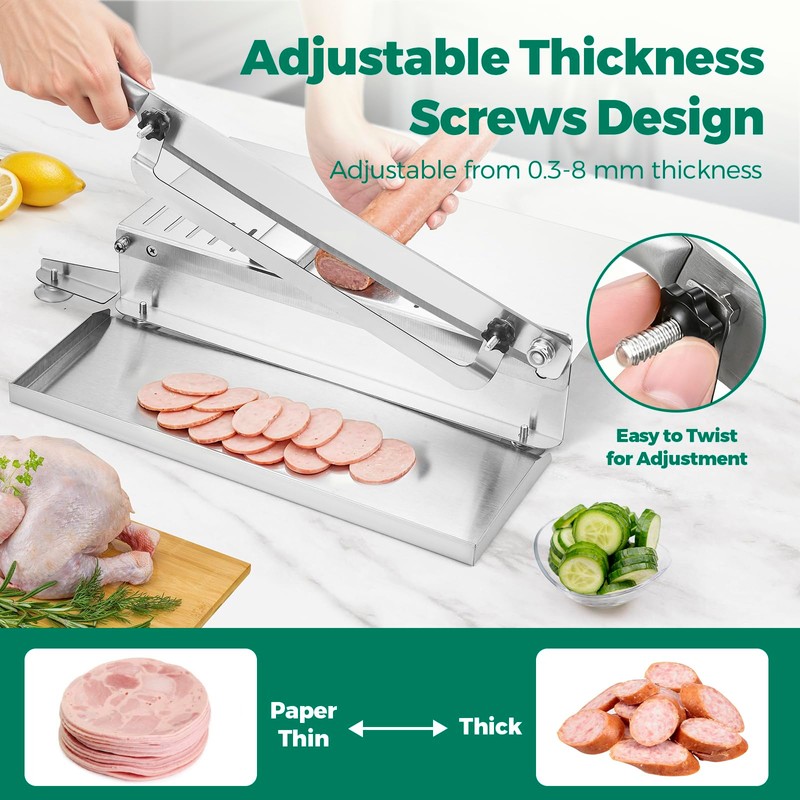DRINTON Meat Slicer Bone Cutter, 20 Inches Manual Meat Slicer