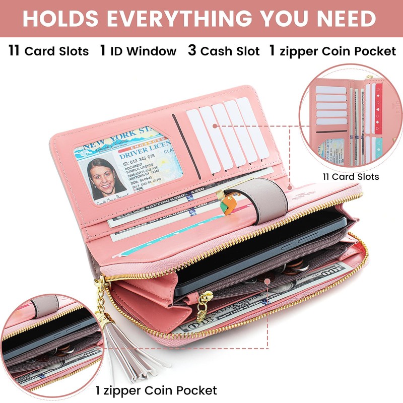 Pomelo Best Womens Wallet RFID Blocking Wallet for Women Bifold