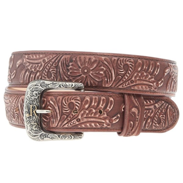 R. Watson Boots Mens Cognac Veg Embossed Tan Belt Tan