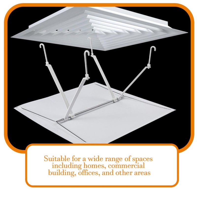 TEHAUX Air Conditioner Vent Deflector - Square 35x35cm White Ceiling
