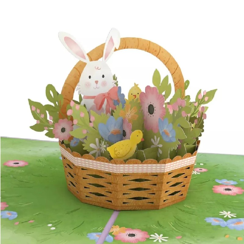 Lovepop Beautiful Easter Bunny Basket Pop-Up Card