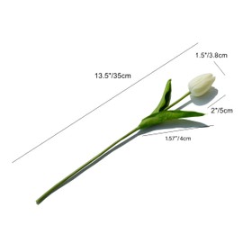 Mandy's 20pcs Cream Artificial Tulip Fake Flowers 13.5" for Mother's Day Easter Valentine’s Day Gifts in Bulk Home Kitchen Wedding Decorations