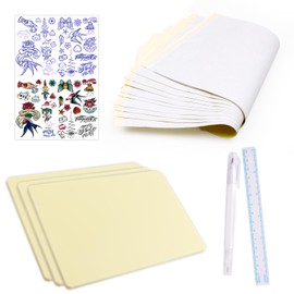 Mast Tattoo Practice Skin Kit - 3 Sheets 3mm Thick Fake Skin with 10 Transfer Papers & Marker Realistic Training Pad for Beginners & Professionals