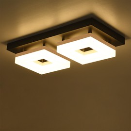 Anmaice 35cm 24Watt Flush Mount led Ceiling Light fixtures.Modern Ceiling Lamps for Hallways,Balcony,Cloakroom, Small Closet,Washrooms,stairwell,Square,Black