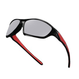 Transition Photochromic full lensReading Glasses Men Sports Presbyopia Safety Sunglasses Readers F25 (black red, 1.75, x)
