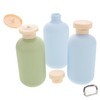 WOONEKY 3pcs Travel Shampoo Conditioner Bottles Refillable Toiletry Containers Leak
