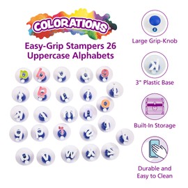 Colorations Easy-Grip Stampers, Lowercase Alphabet - Set of 26 (Item # LWRSTMP)