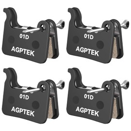 AGPTEK - Pastillas de freno de bicicleta de alto rendimiento, 4 pares de almohadillas para orejas silenciosas para frenos de disco de bicicleta de montaña, compatible con Shimano Deore XT SLX Hone