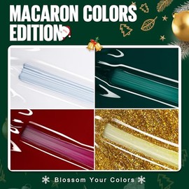 TOMICCA UV Nagellack Weihnachten Set, 4 Farben Rot Gr√ºn Wei√üer Glitzer Gel Nagellack, Soak-Off UV/LED Geschenk f√ºr Nagelstudio DIY Home, 8ML