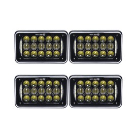 COWONE 60W 4X6 inch Rectangular LED Headlights for H4651 H4652 H4656 H4666 H6545 Freightliner Kenworth Peterbilt International Volvo Sterling Western Star Mack Headlamp (4Pcs)