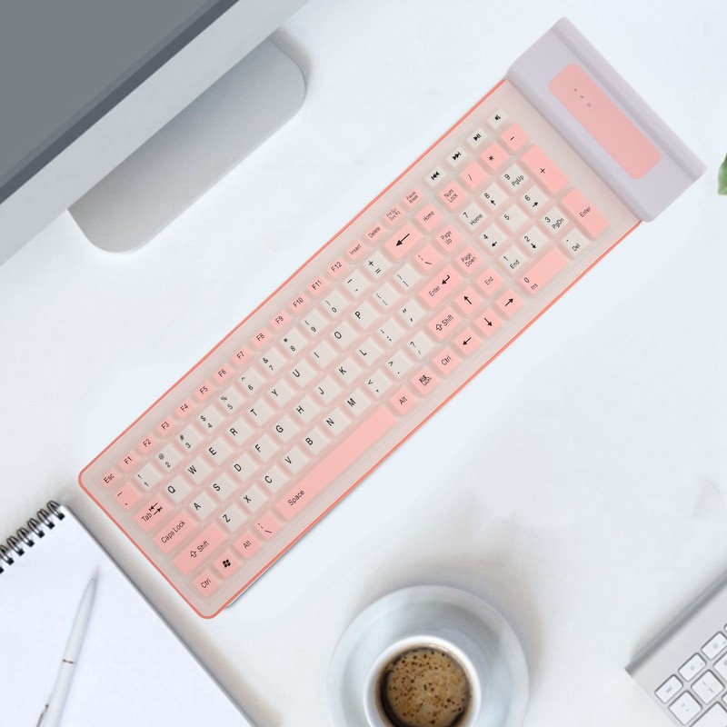 Silicone Keyboard 107 Keys Waterproof Dustproof Folding Two Colors 2.4G