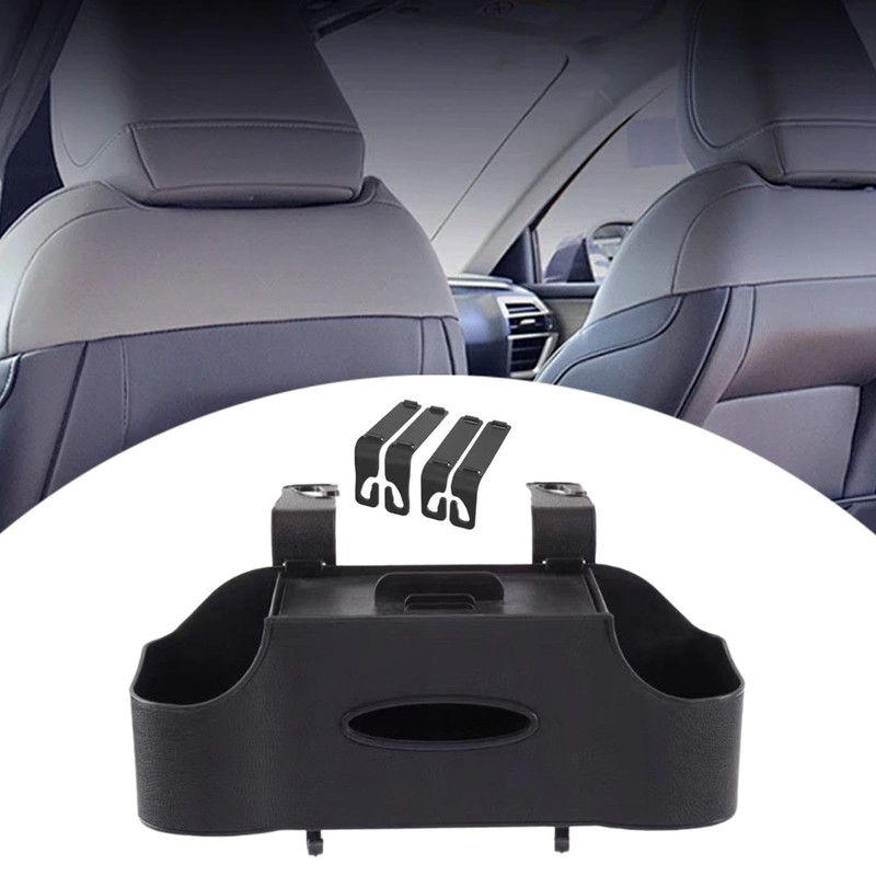 F Fityle Hanging Car Headrest Organizer with Tissue Box and