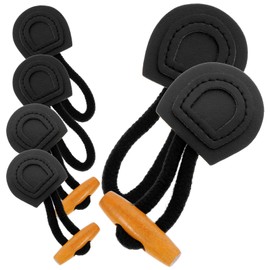 MAGICLULU 6 Pairs of Vintage Closure Button Leather Sew-On Toggles Leather Horn Coat Buttons for Clothing (Black)