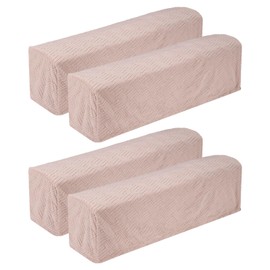 sourcing map 4Pcs Twill Stretch Armrest Covers, Soft Armchair Slipcovers Couch Recliner Arm Cover for Chair Sofa Protector, Pink