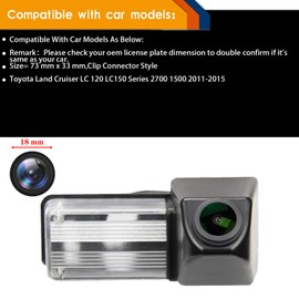 HD 1280 x 720p Reversing Camera Integrated in Number Plate Light License Plate Light Reversing Camera Night Vision Ip69K for Toyota Land Cruiser LC 120 LC150 Series 2700 1500 2011-2013