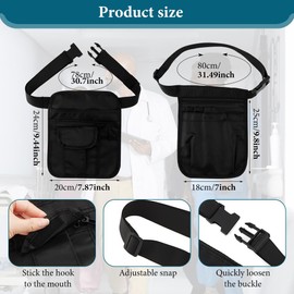 Kryslanix 2PCS Server Apron,9.8x7 inch Restaurant Waiter Waist Money Pouch Bag with Adjustable Belt,Utility Money Bag Working Serving Apron with Pockets for Restaurant Hotel Bar