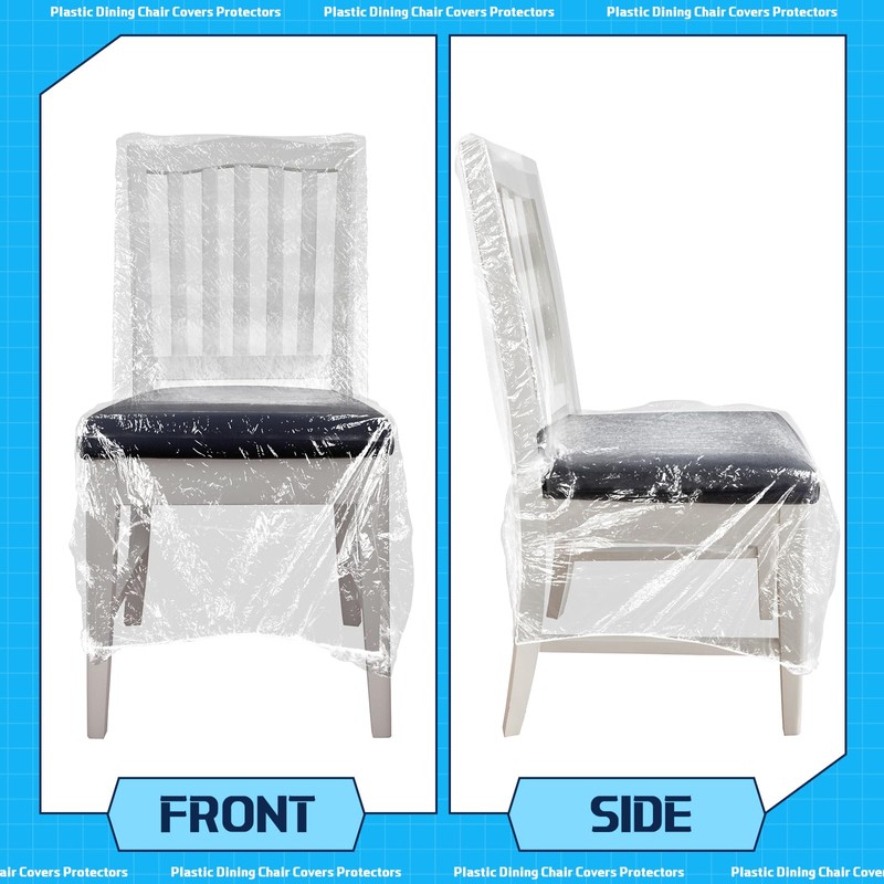 Remagr 16 Pcs Plastic Dining Chair Covers Protectors Clear Protector
