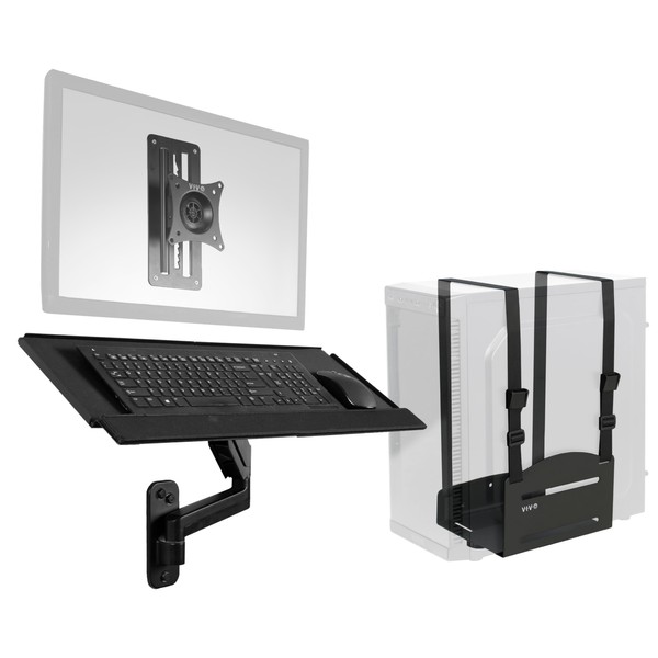 VIVO Sit-Stand 17 to 32 inch Single Monitor Wall Mount
