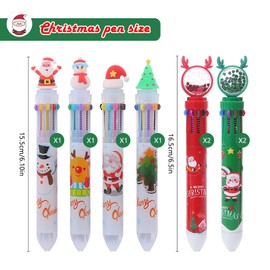 8 Pcs Christmas Ballpoint Pen,WideSmart Christmas Pens Multicolor Cartoon Pen Christmas tree pen Marker Pens Snowman Santa Reindeer Xmas Pens Set for Office School Supplies Students Family Stationery