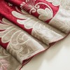ELKCA Luxury Burgundy Red Chenille Floral Embroidered Curtains for Bedroom