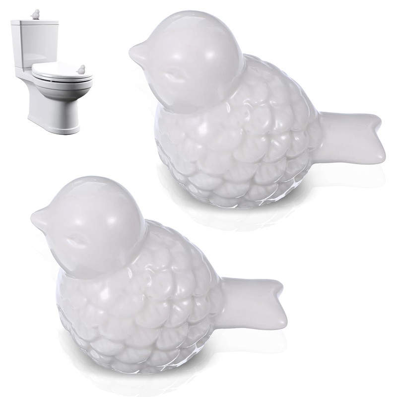 Heclia 2PCS Ceramic Toilet Bolt Covers, Cute Bird Decorative Screw