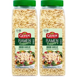 Gefen Onion Garlic Ramen Noodles Salad Toppers, 10 oz (2 Pack) | Ready to Use | Crunchy Salad Topping | Bulk Ramen Noodles | Soup Toppers