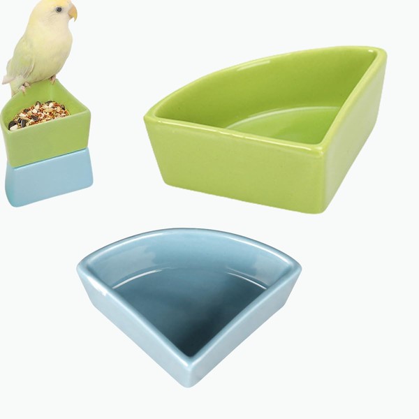2 Pcs Ceramic Feeding Bowls for Small Pets, Anti-Tip, Anti-Slip
