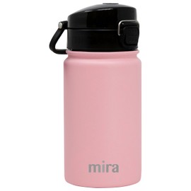 MIRA 12 oz Water Bottle with Spout Lid – Small Portable Vacuum Insulated Stainless Steel Thermo Flask for Travel, Hiking, Gym - Rose Pink