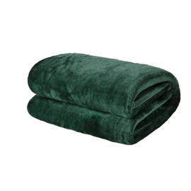 Brentfords Super Ultra Soft Flannel Fleece Blanket Large Fluffy Warm Throw Over Bed Sofa Settee, Emerald Green - 120 x 150cm